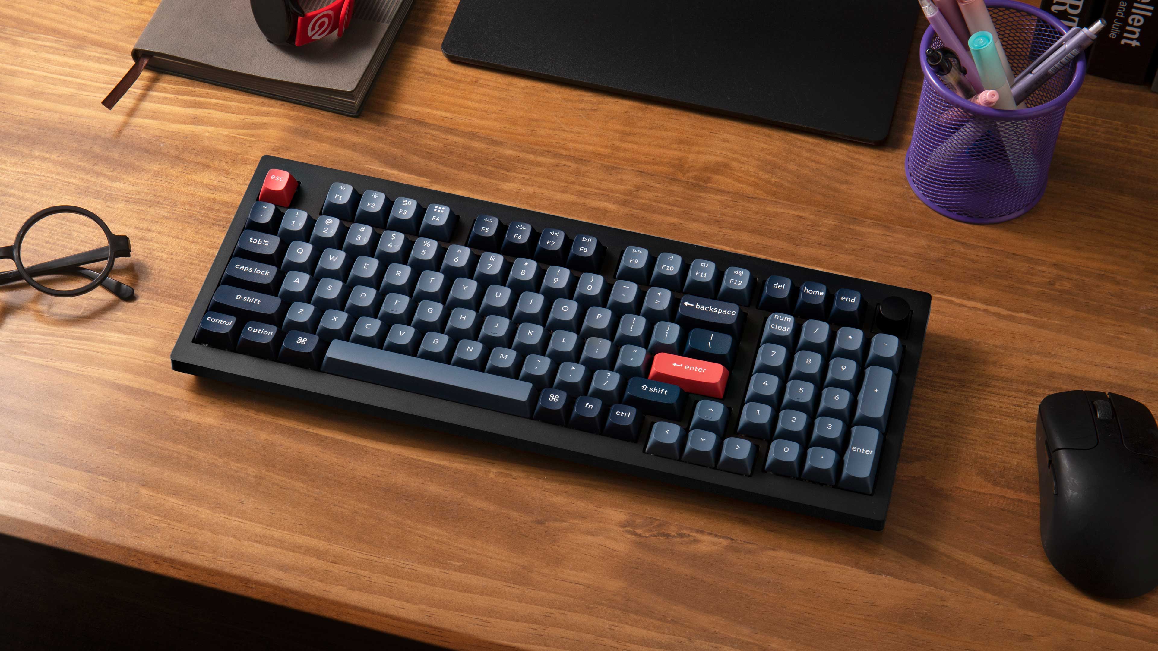 Keychron V5 MAX QMK/VIA Fully-Assembled w/ Knob RGB Backlit Hot-Swappable 96% Wireless Custom Mechanical Keyboard - Carbon Black