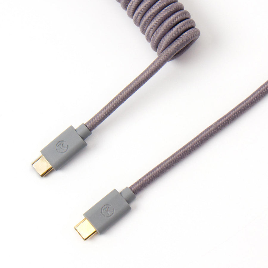 Keychron Coiled Aviator Type-C Straight Cable (Grey) (Cab-G)
