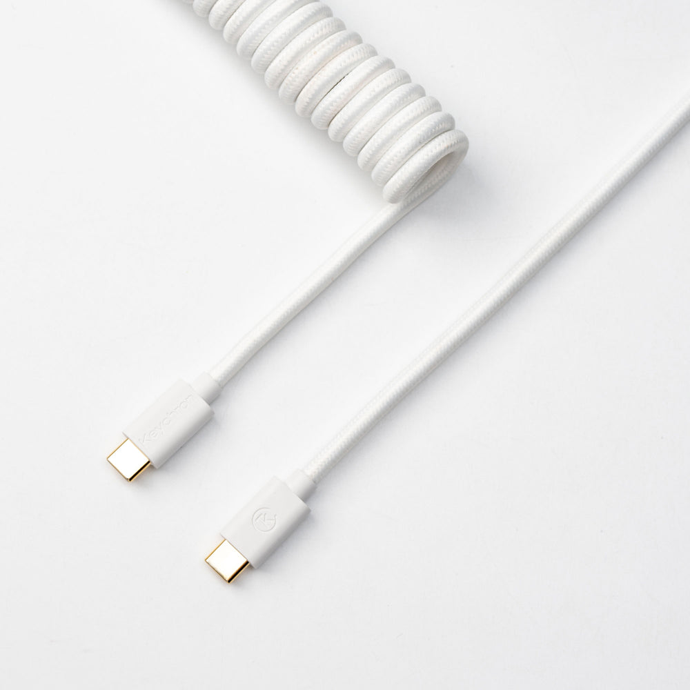 Keychron Coiled Aviator Type-C Straight Cable (White) (Cab-W)