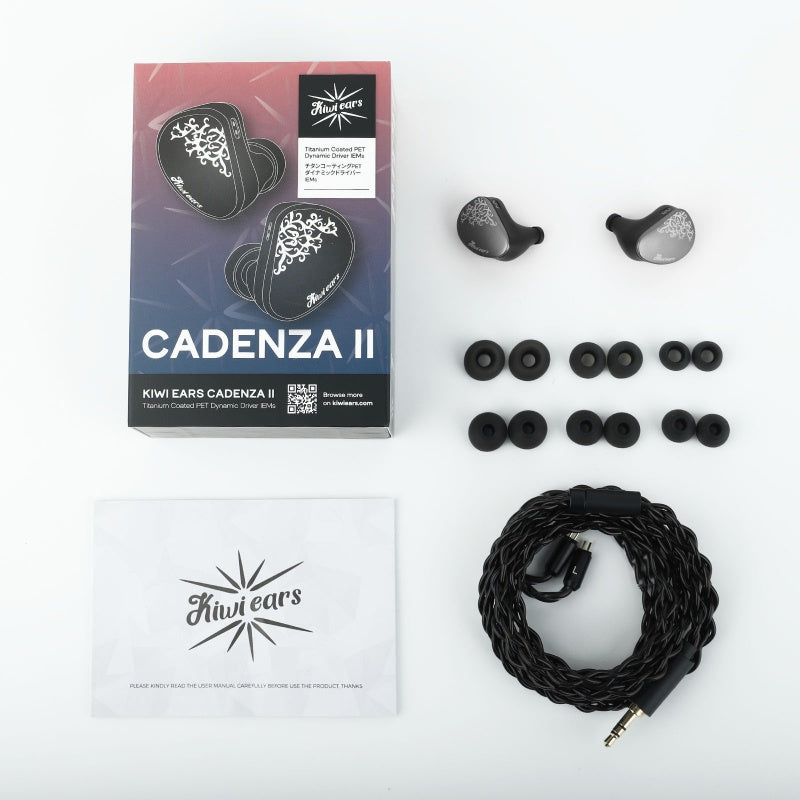 Kiwi Ears Cadenza II 10mm Titanium Driver Hi-Fi In-Ear Monitor with KARS 2.0, Precise Tonal Balance