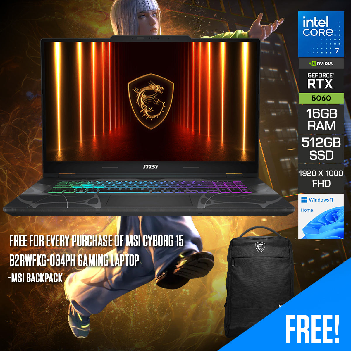 MSI Cyborg 15 B2RWFKG-034PH Gaming Laptop