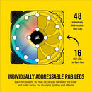 Corsair LL120 RGB 120MM Dual Light Loop LED PWM Fan With Lighting Node Pro (Black) (Triple Pack)