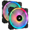 Corsair LL140 RGB 140MM Dual Light Loop LED PWM Fan With Lighting Node (Black) (Twin Pack)