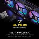 Corsair LL140 RGB 140MM Dual Light Loop LED PWM Fan (Black) (Single Pack)