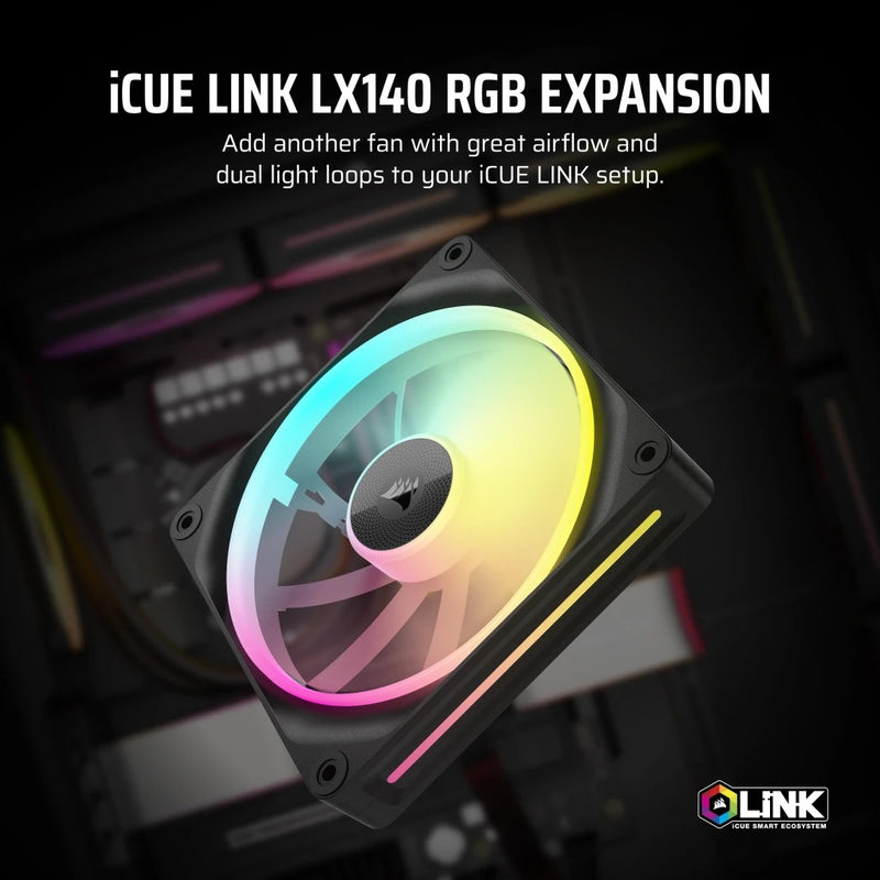 Corsair iCUE LINK LX140 RGB 140MM PWM PC Fan Expansion Kit (Single Pack)