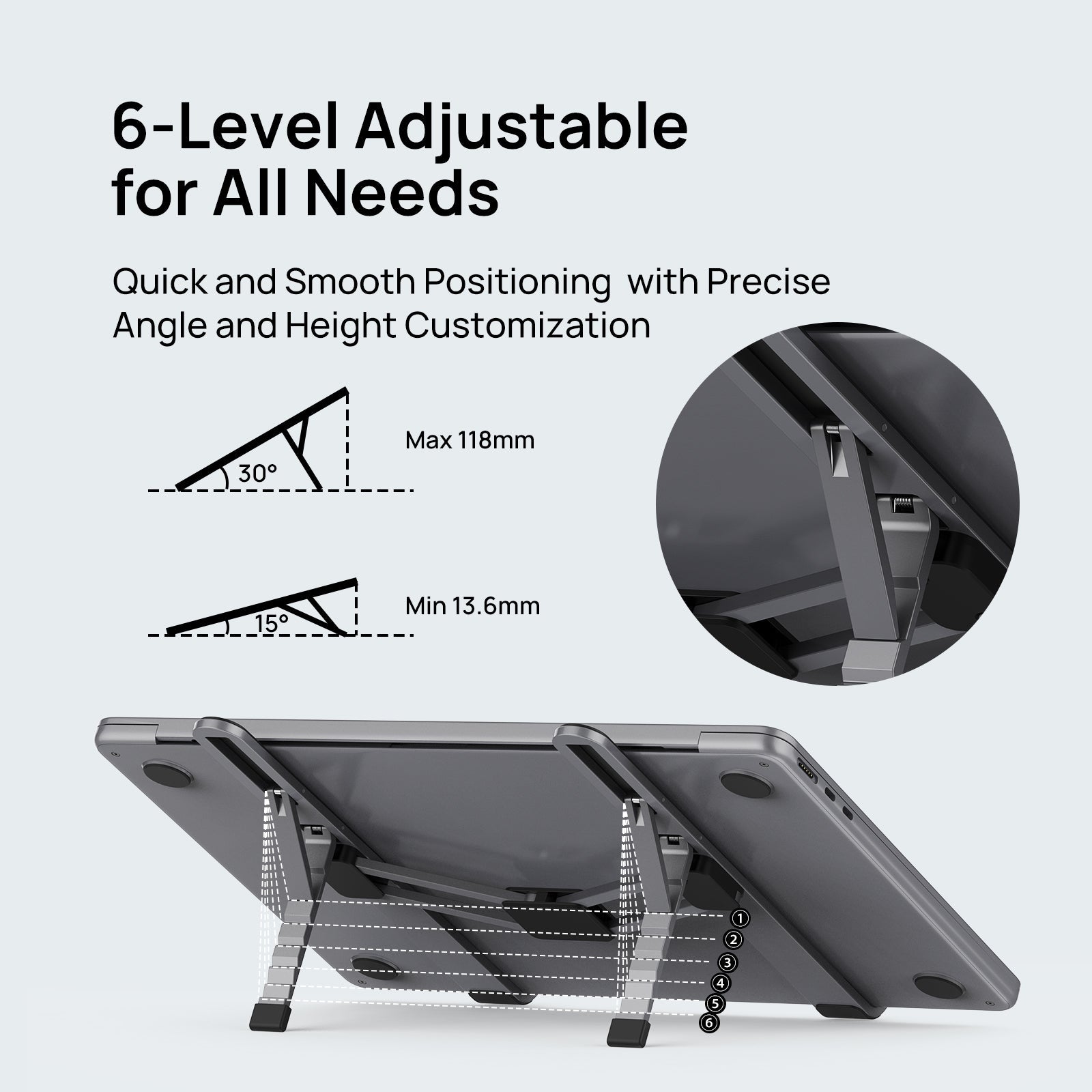 SODI 315 H-Shape Portable Laptop Stand (Black)