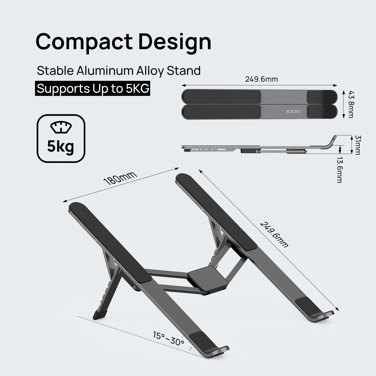 SODI 315 H-Shape Portable Laptop Stand (Black)