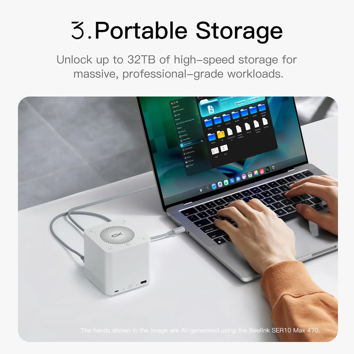 Beelink Mate Pro Multi-Functional Docking Station (Pearl White)