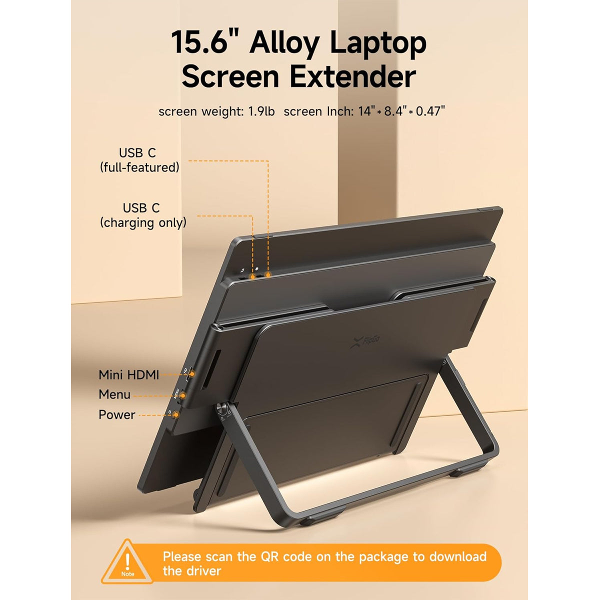 JSAUX Snap Screen for FlipGo Horizon (Black) (PM0210)