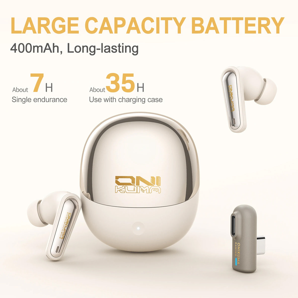 Onikuma TX610 Dual Mode Gaming Earbuds with ANC + ENC