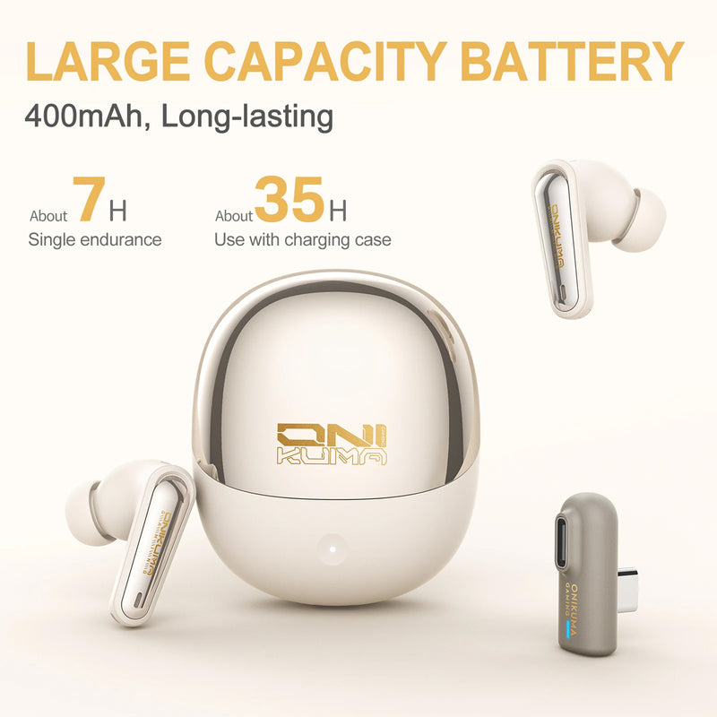 Onikuma TX610 Dual Mode Gaming Earbuds with ANC + ENC