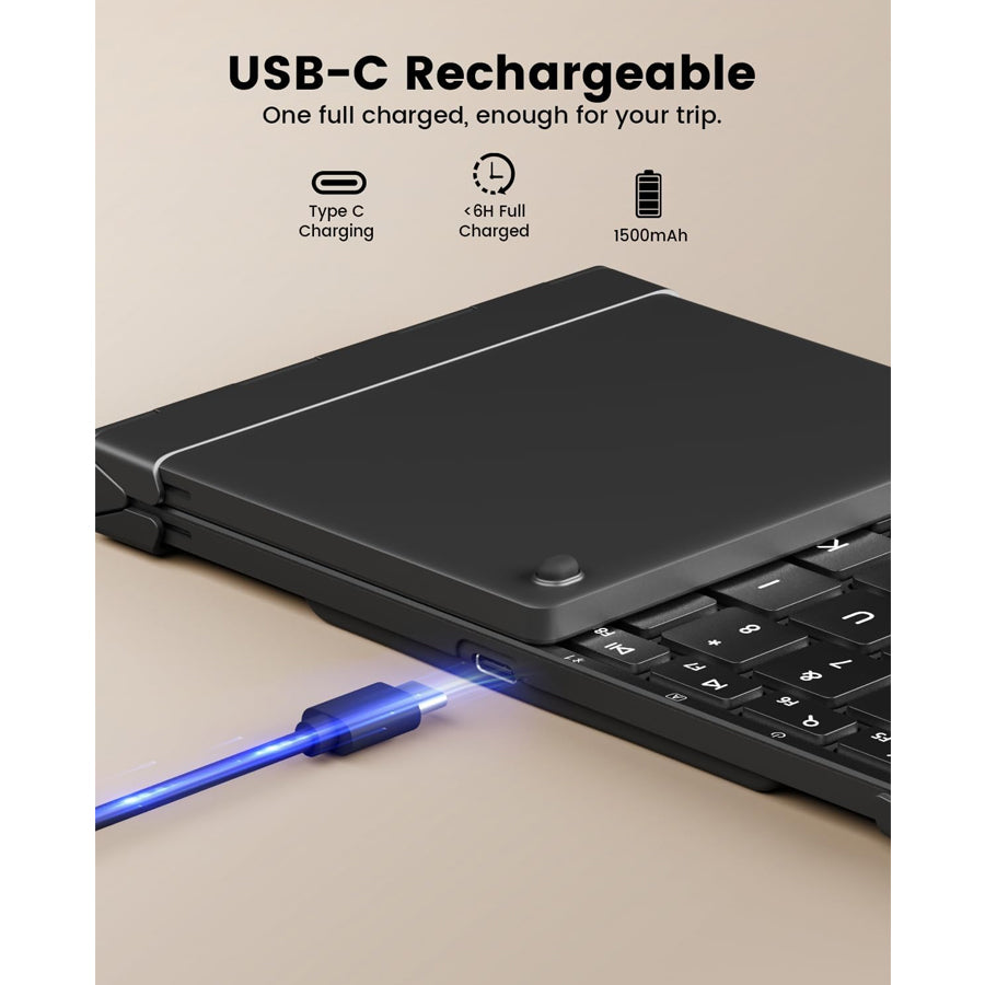 ProtoArc XK01 Plus Foldable Full-Size Bluetooth Keyboard