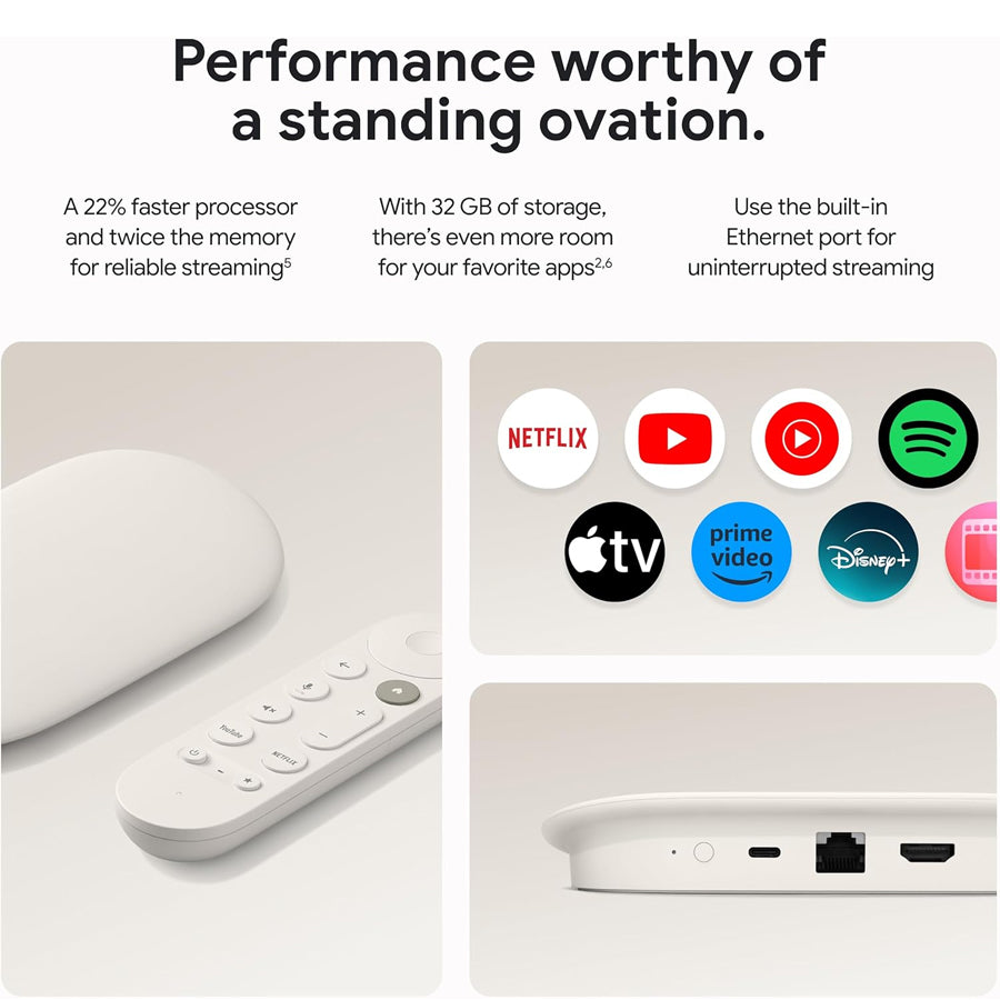 Google TV Streamer (4K) with Voice Remote 32GB (Porcelain)