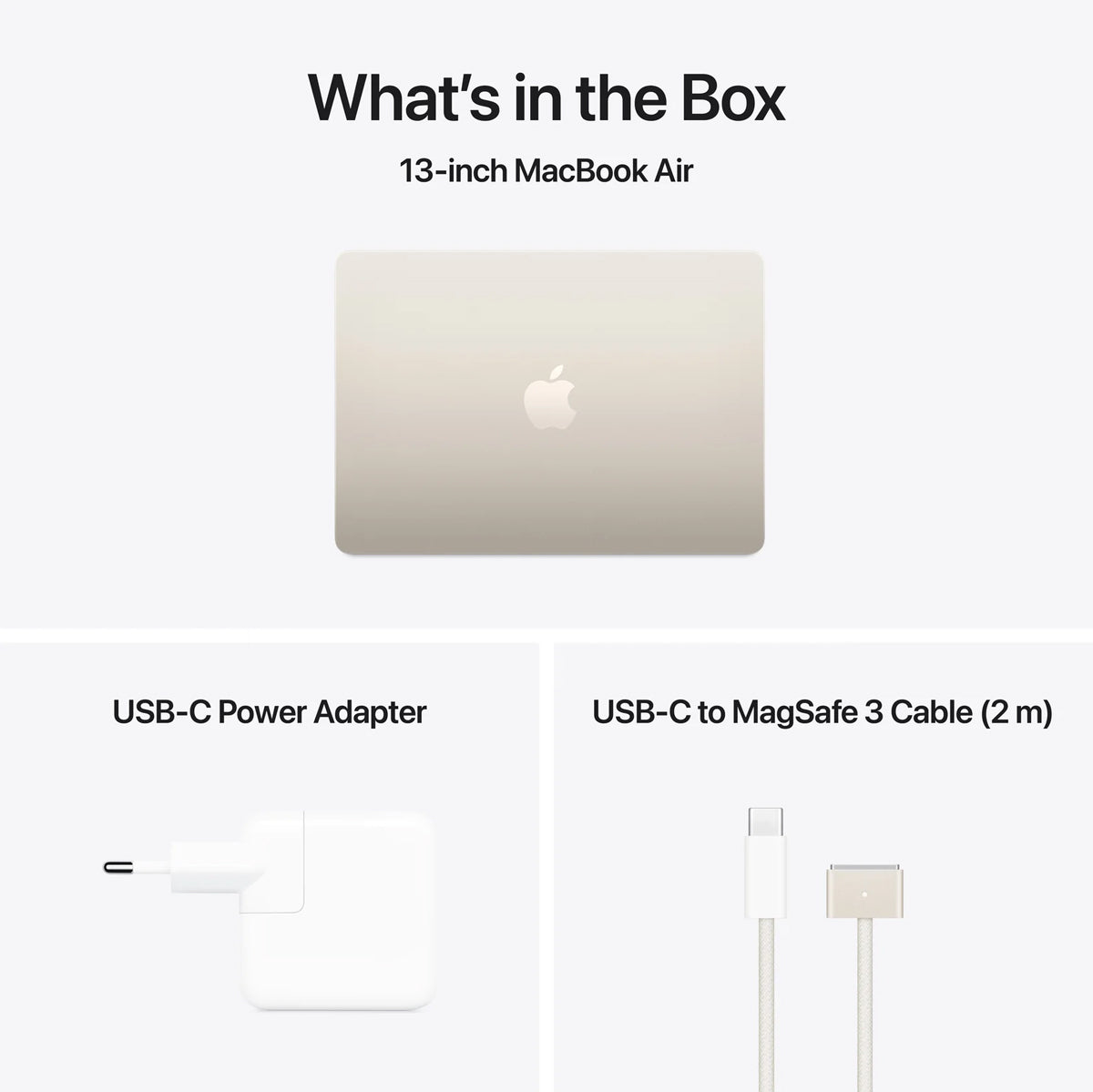 MacBook Air 13" 16GB+256GB M4 Chip with 10-Core CPU & 8-Core GPU (Starlight) (MW0Y3PP/A)