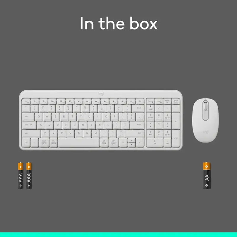 Logitech MK250 Compact Wireless Mouse and Keyboard (Off-White) (920-013560)