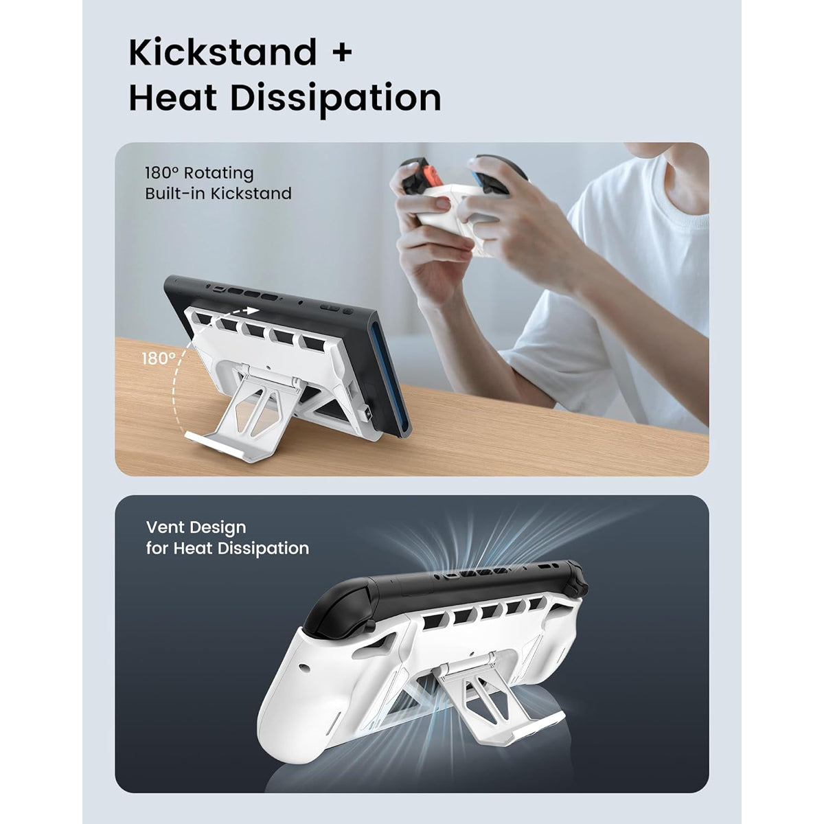 Transnovo Detachable Magnetic Protective Case with Stand for Nintendo Switch 2 (White) (NS2-CS01)