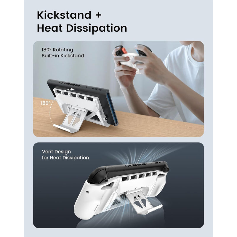 Transnovo Detachable Magnetic Protective Case with Stand for Nintendo Switch 2 (White) (NS2-CS01)