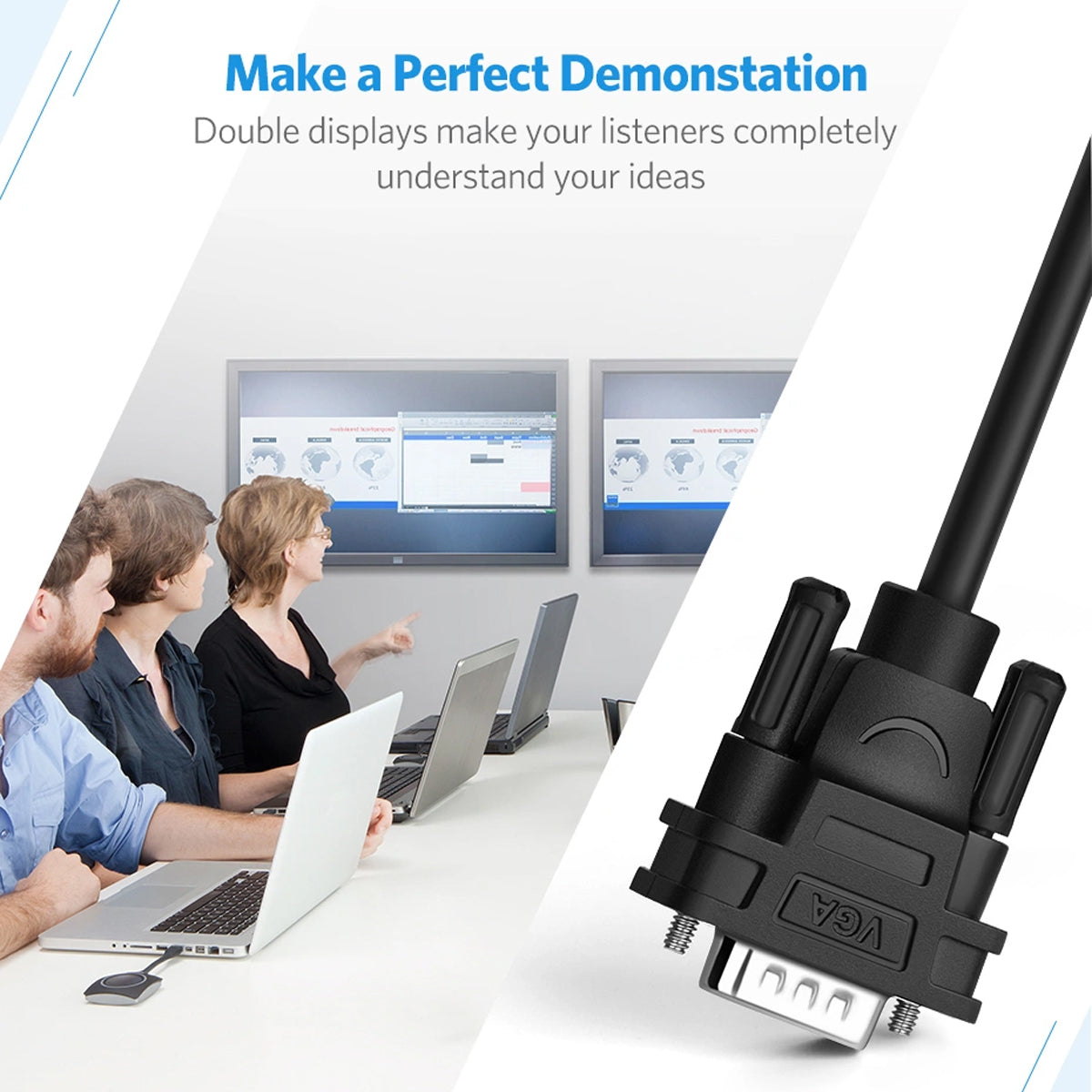Ugreen VGA Male to 2 Female Video Splitter Cable (40254/20918)