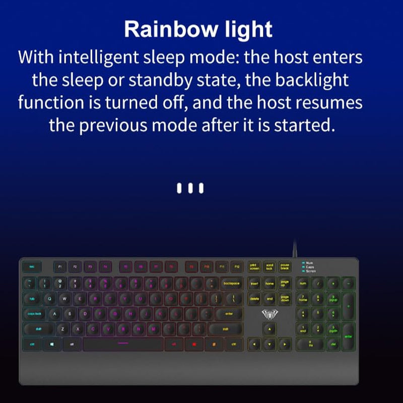Aula Wind T201 Wired Membrane Gaming Keyboard & Mouse Combo (Black)