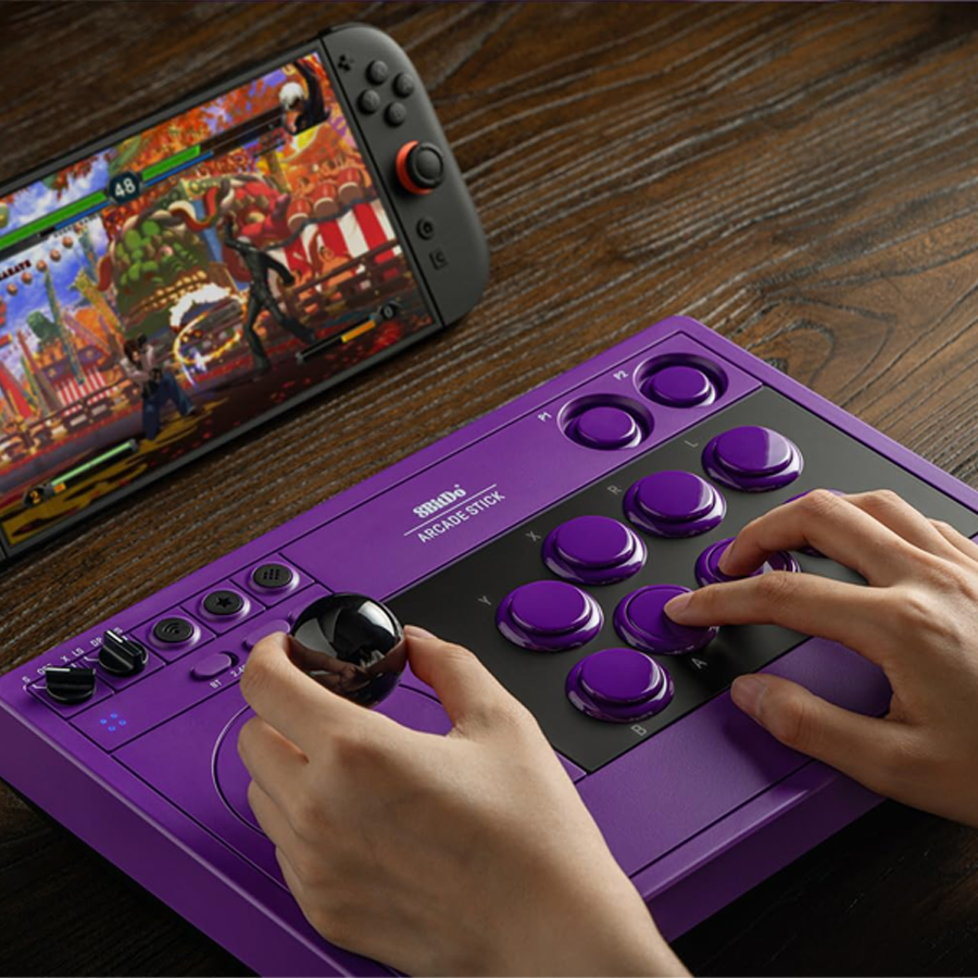 8Bitdo Arcade Stick for Nintendo Switch / Windows (Purple) (80FE)