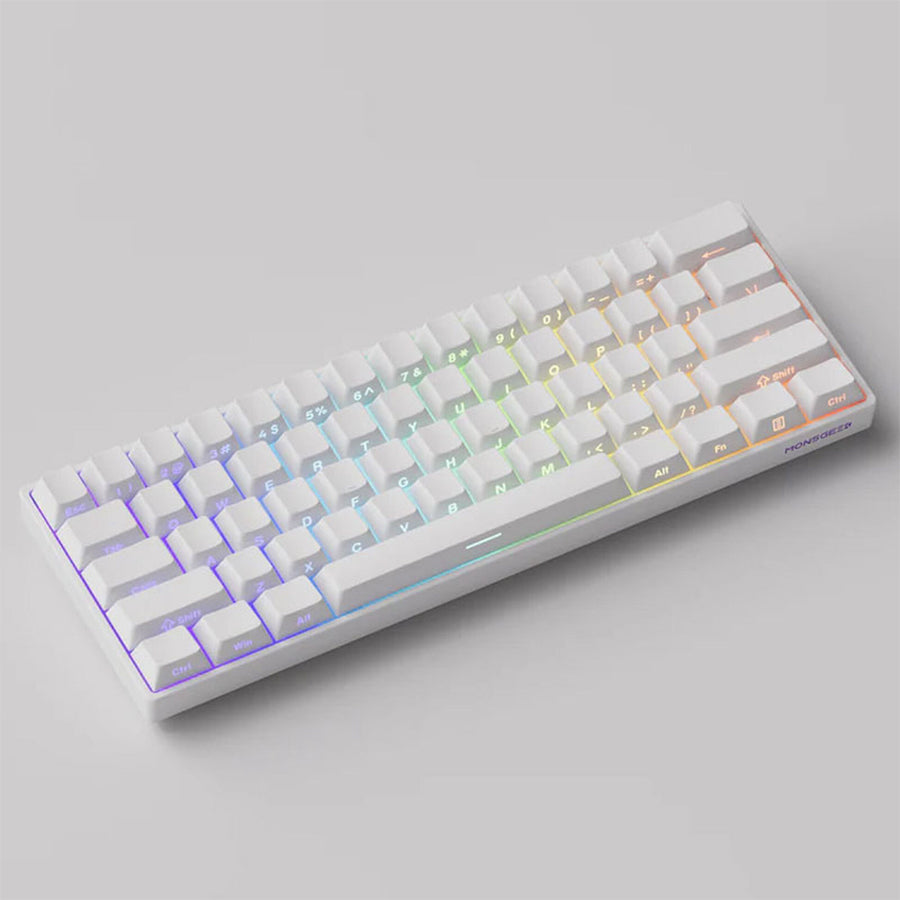 MonsGeek FUN60 Pro HE Shine-through White Wired RGB Magnetic Keyboard (Akko Glare Magnetic Switch)