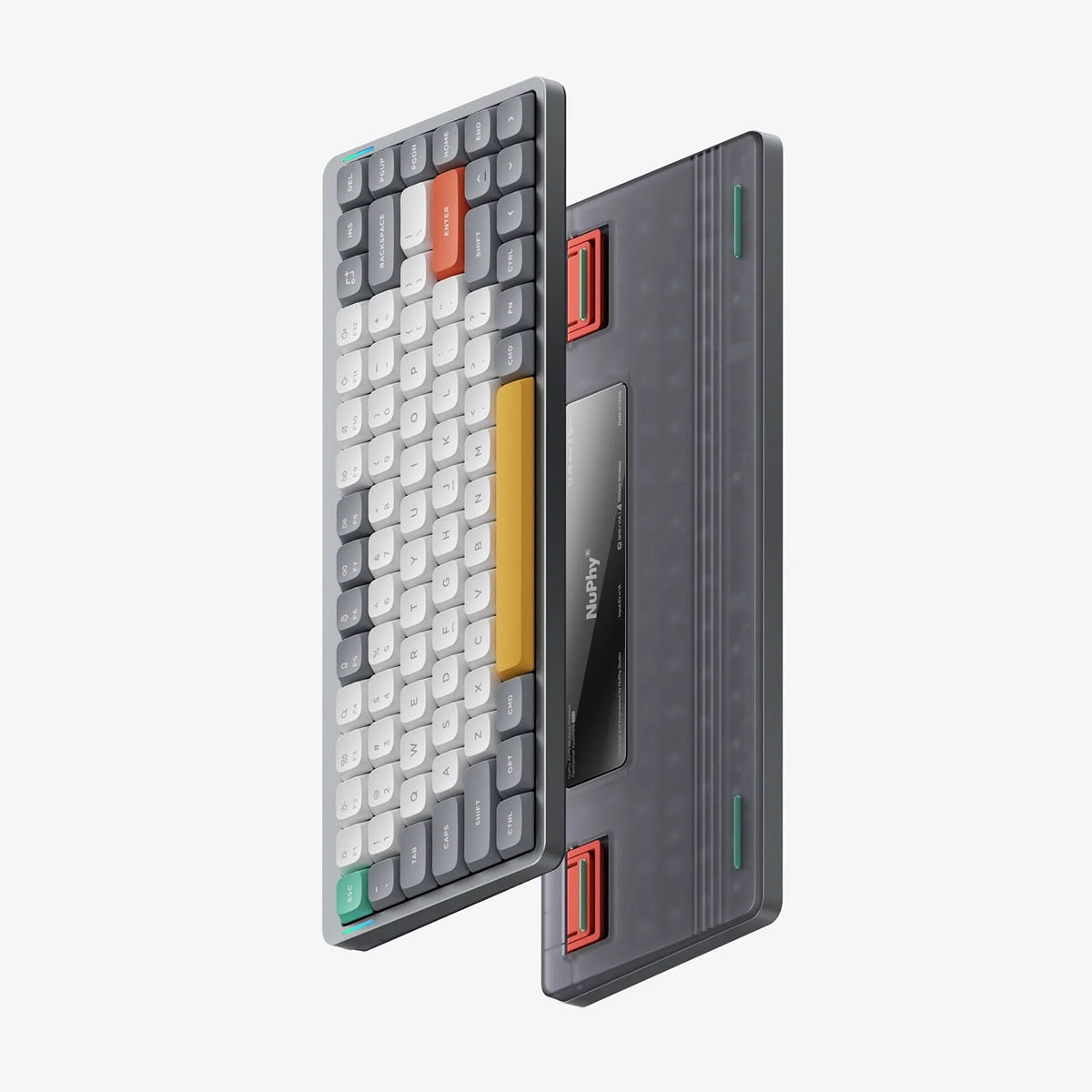 NuPhy Air75 V2 QMK/VIA Low-Profile Hot-Swappable RGB Wireless Mechanical Keyboard - Lunar Gray (Moss Switch)