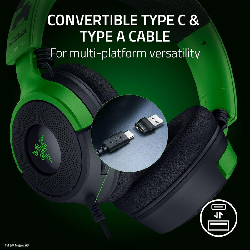 Razer Kraken V4 X Wired Gaming Headset (Minecraft Edition)