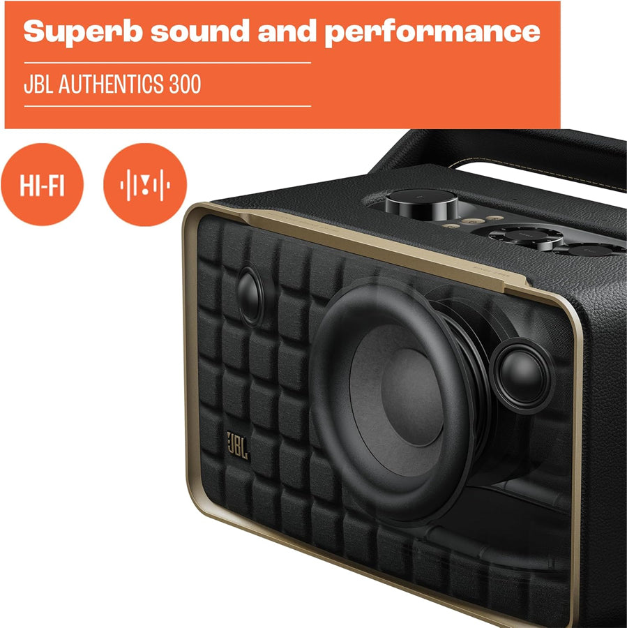 JBL Authentics 300 Portable Smart Home Speaker with WiFi/ Bluetooth & Voice Assistants