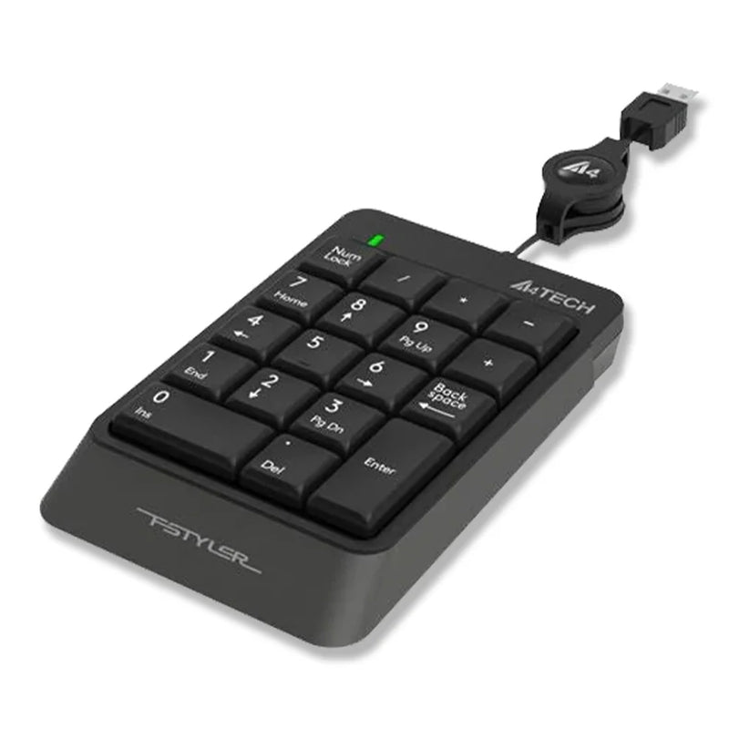 A4Tech FK13M FStyler Sleek Numeric Keypad (Black) + 70cm Retractable Cable