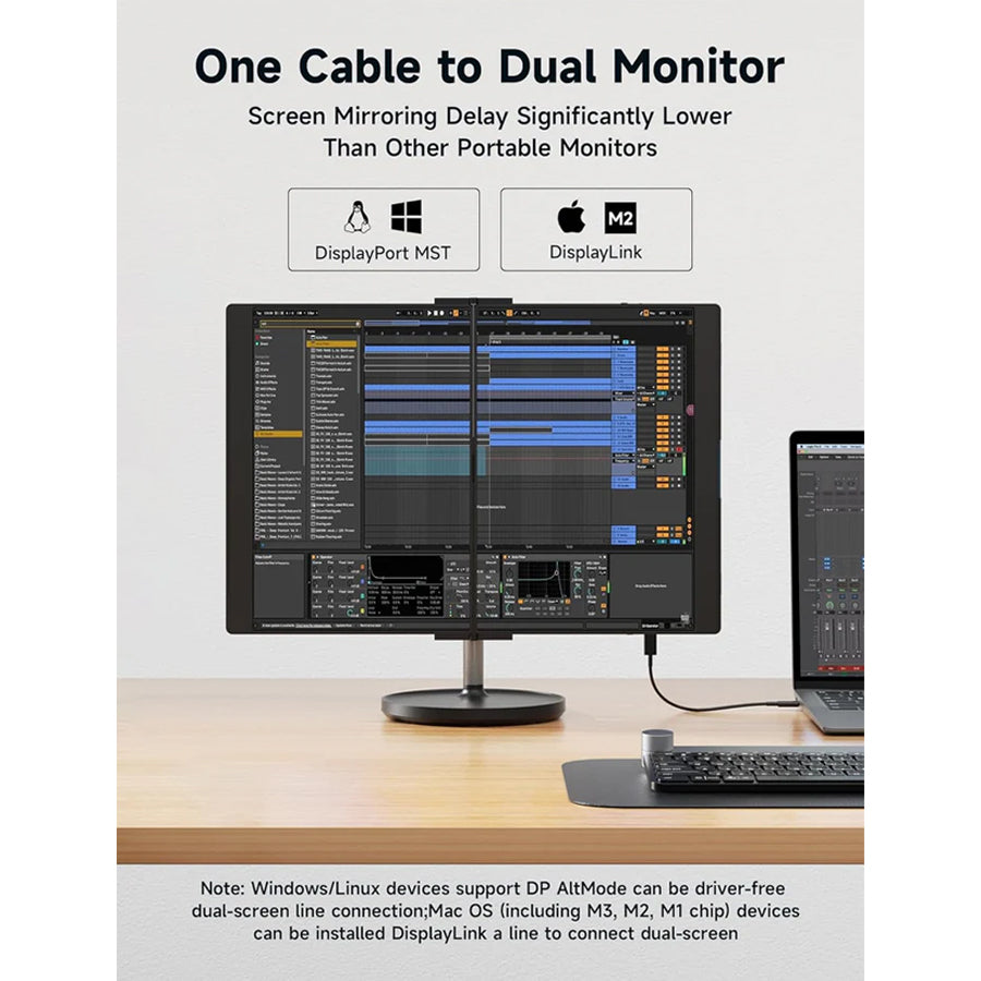 JSAUX FlipGo Pro 16" Dual Stacked Portable Monitor (Black) (PM0205)