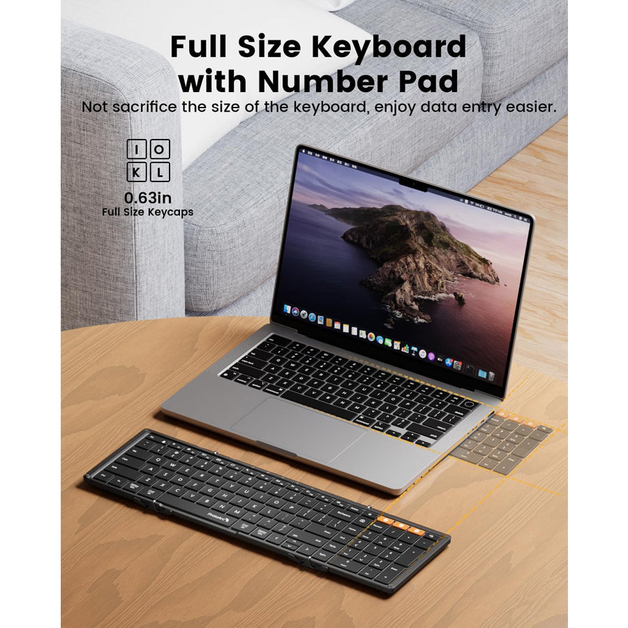 ProtoArc XK01 Plus Foldable Full-Size Bluetooth Keyboard