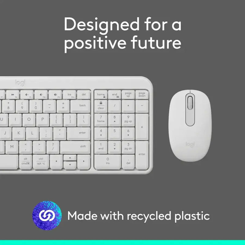 Logitech MK250 Compact Wireless Mouse and Keyboard (Off-White) (920-013560)