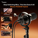 Maono PD200WT Hybrid Podcast Dynamic Wireless RGB Microphone (Black)