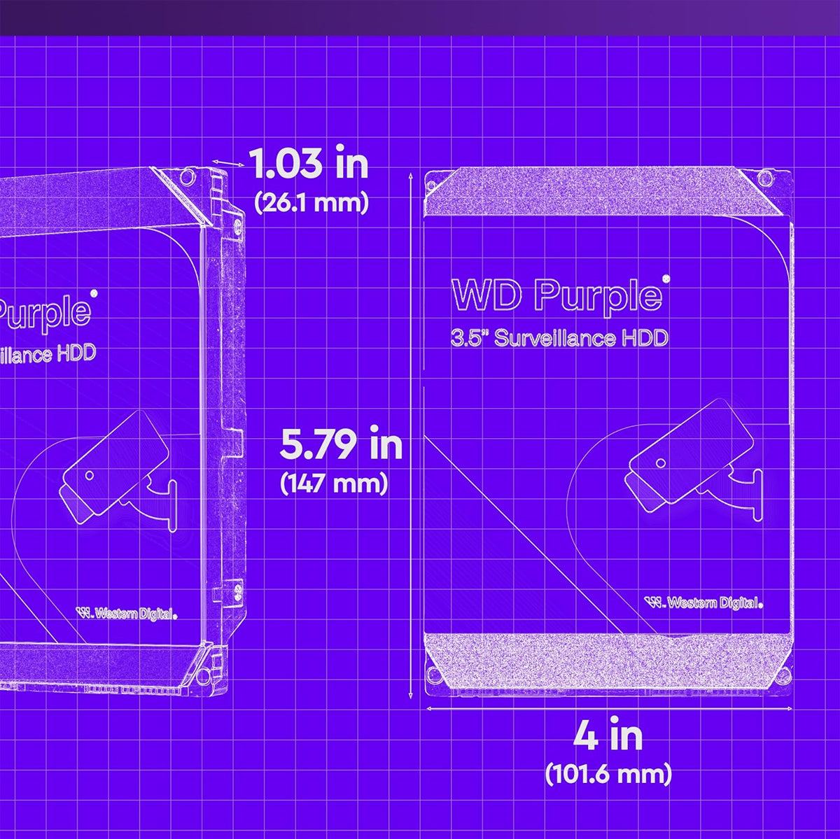 WD Purple 8TB 3.5" SATA Surveillance Hard Drive (WD85PURZ)