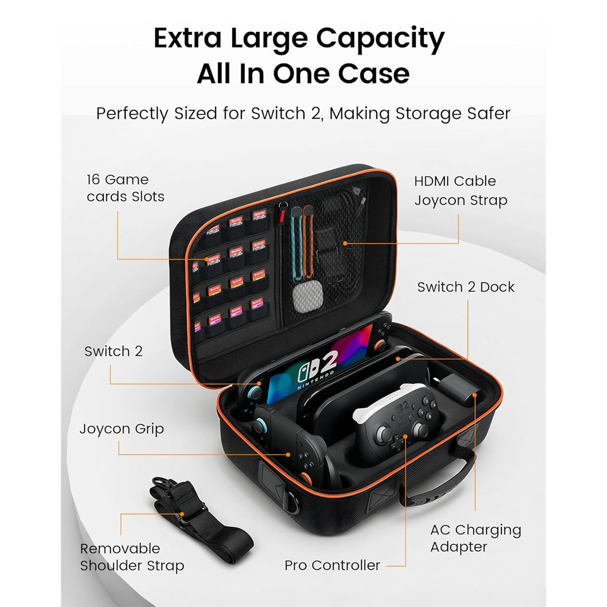 Transnovo All-in-One Travel Carrying Case for Nintendo Switch 2
