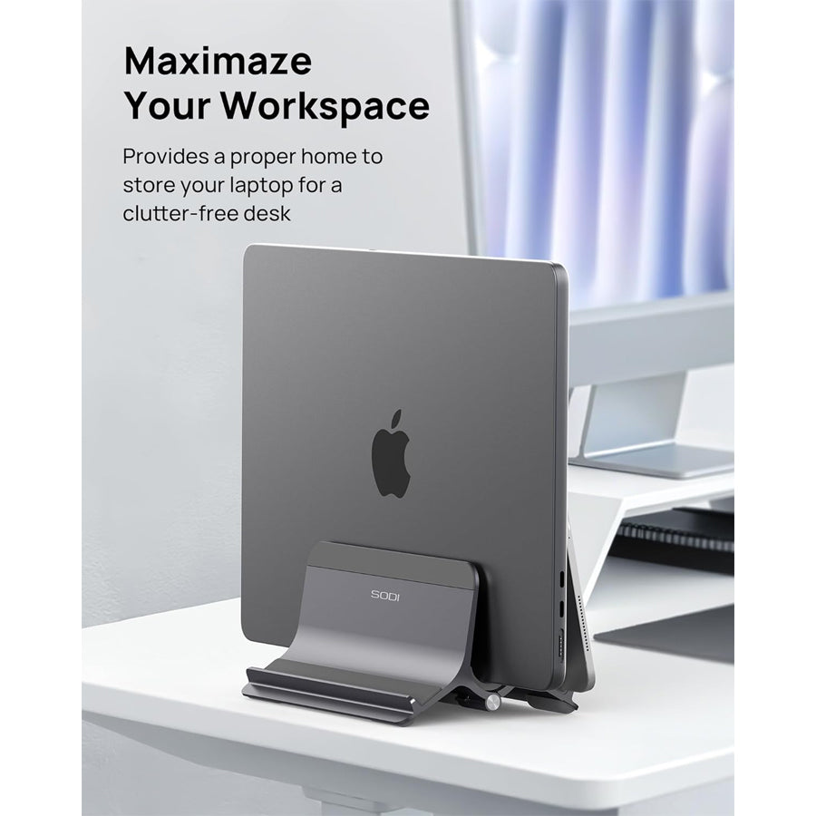 SODI ST02 Aluminum Gravity Holder for MacBook (Grey, Black)