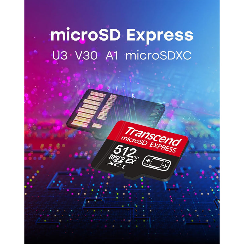 Transcend 256GB MicroSD Express XC-I U3 V30 A1 900MB/s Read Memory Card For Nintendo Switch 2