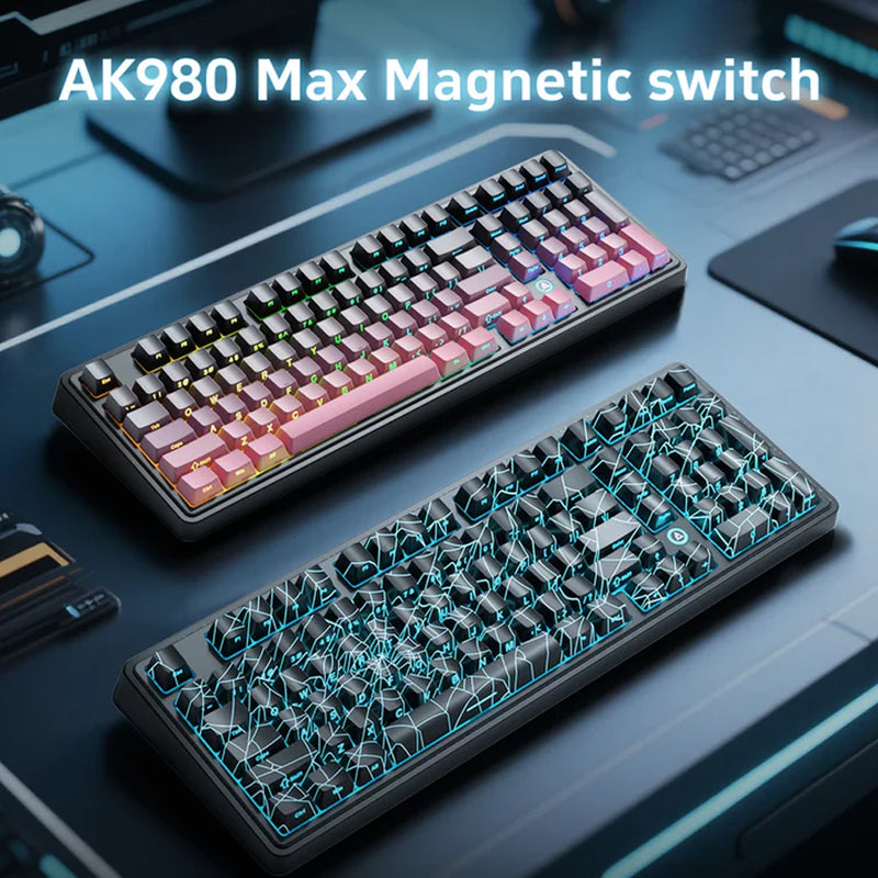 Ajazz AK980 Max RGB Wired 98-Keys Gasket-Mounted Hot-Swappable Mechanical Keyboard (Gradient Pink)