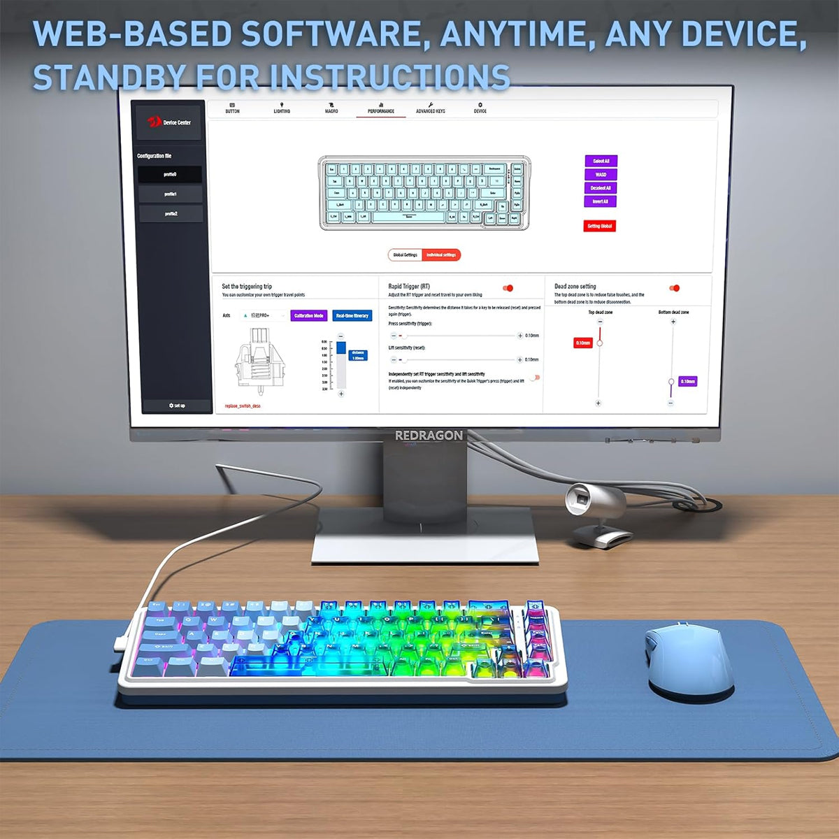 Redragon Nova Magnetic K709 RGB Hot-Swappable Wired 65% Keyboard with Rapid Trigger