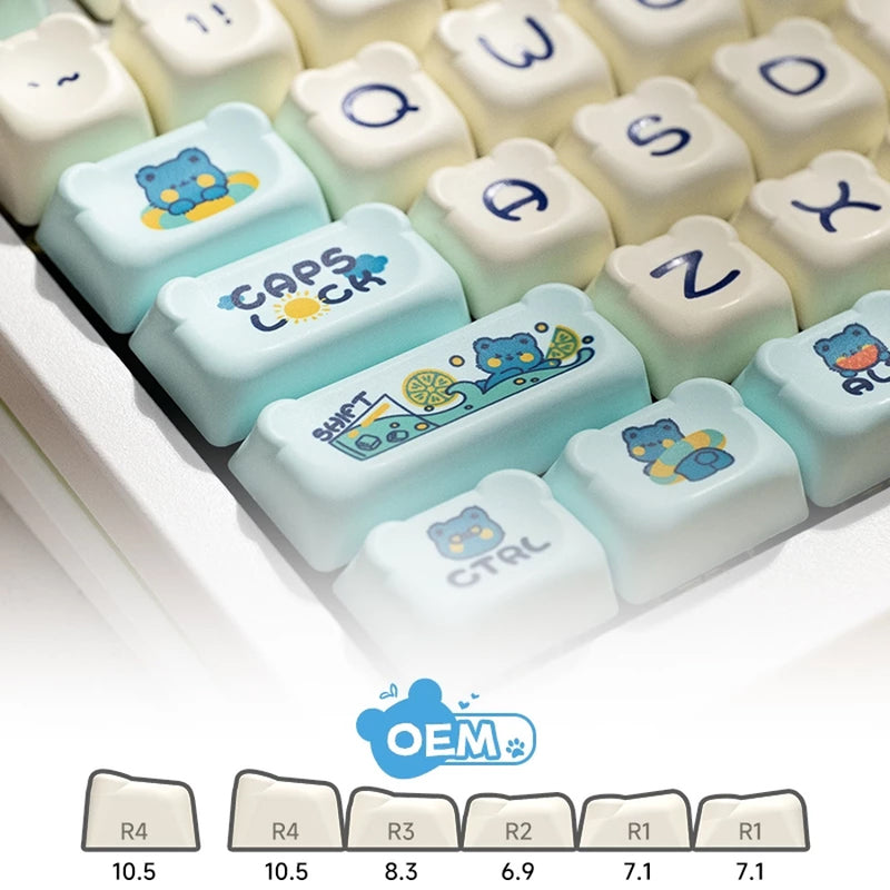 Akko Lemon Bear Keycap Set OEM Profile 122 Keys | DataBlitz