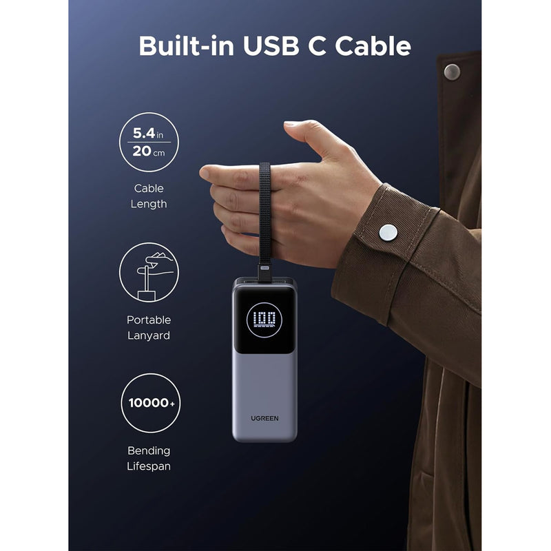 Ugreen Nexode 20000mAh 130W Power Bank with Built-in Cable