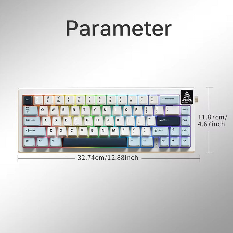 Ajazz AK650 RGB Wired 66-Key Gasket-Mounted Hot-Swappable Mechanical Keyboard