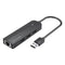 Vention 3-Port USB 2.0 Hub with 100M Ethernet Adapter - USB-A to USB 2.0 + RJ45 + Micro-B 