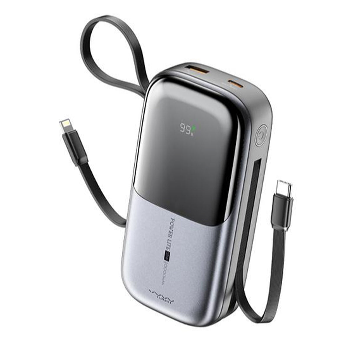 Vyvylabs Power Lite Digital Display Power Bank 20000mAh 65W with C+L Fast Charging Cable