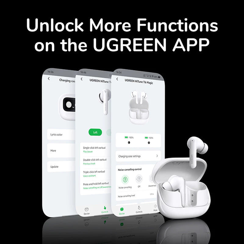 Ugreen EchoBuds Magic Hybrid Active Noise-Cancelling Earbuds