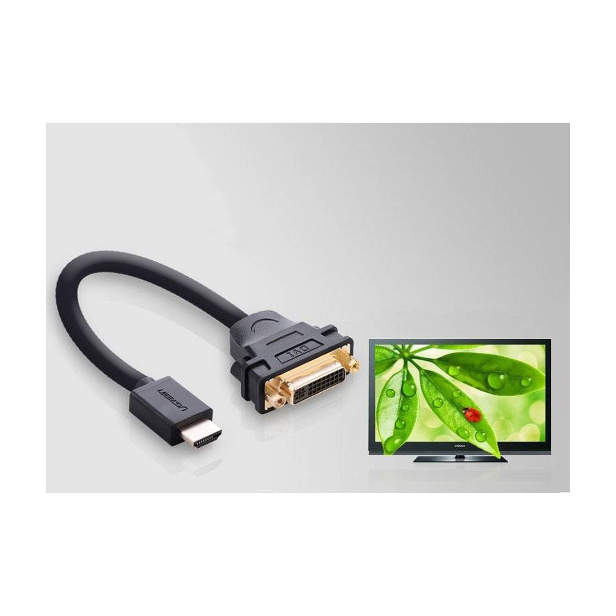 Ugreen HDMI Male to DVI Female Adapter Cable - 22cm (Black) (20136/20136)
