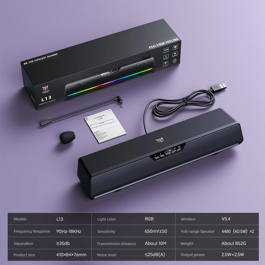 Onikuma L13 RGB Multimedia Speaker (Black)