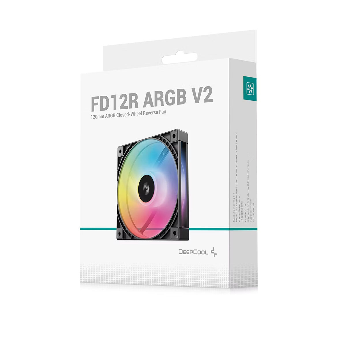 DeepCool FD12R ARGB V2 120mm Closed-Wheel Reverse Cooling Fan - Single Pack