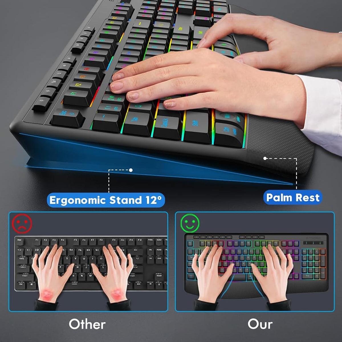 E-Yooso K-787 Tri-Mode RGB 104 Keys Keyboard (Black)