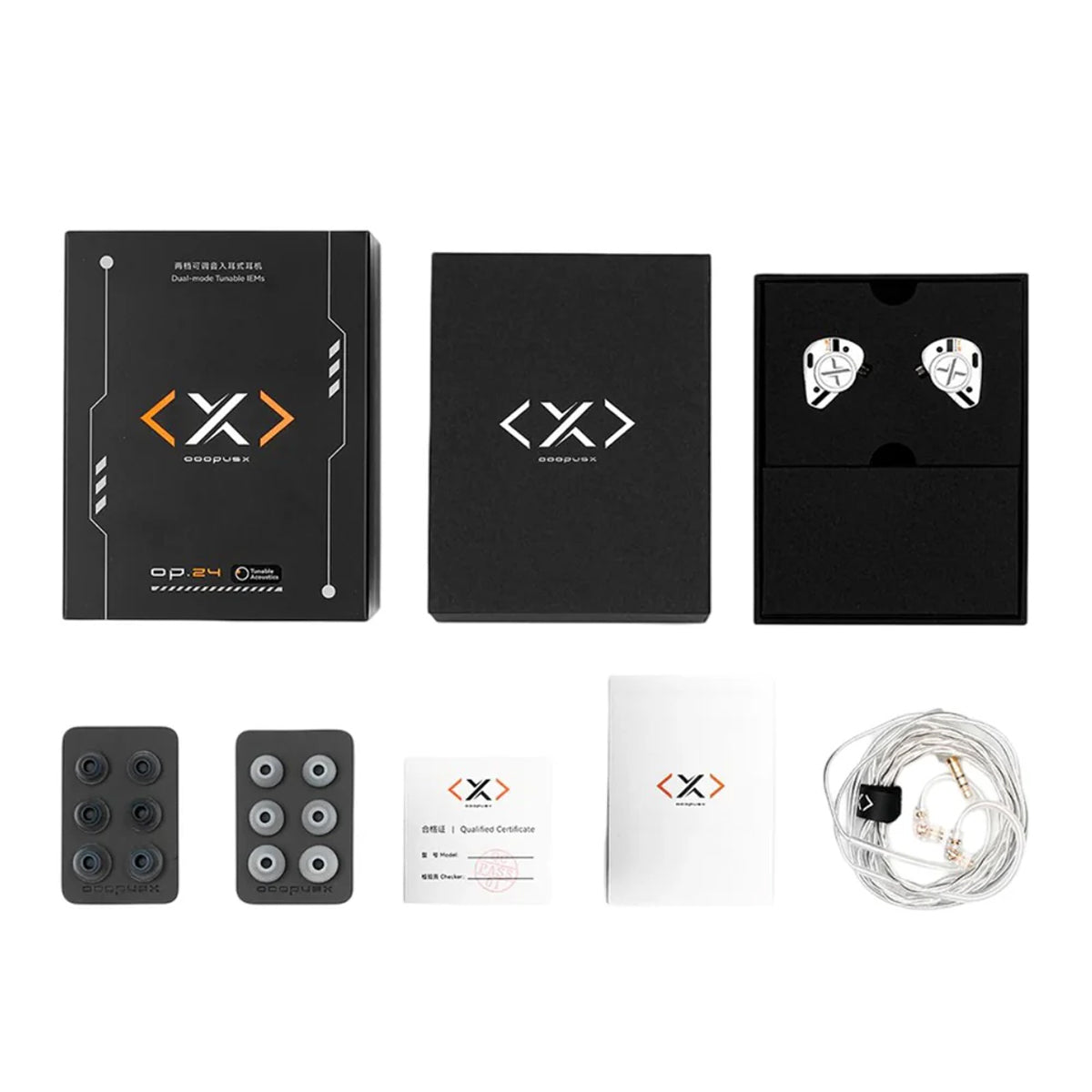 ooopusX Op.24 2DD + 4BA In-Ear Monitor without Mic (3.5mm) (Silver)